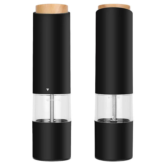 2-Piece Electric Salt & Pepper Grinder Set Battery Powered Adjustable Mill