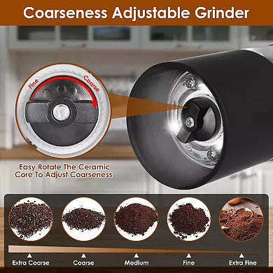 2-Piece Electric Salt & Pepper Grinder Set Battery Powered Adjustable Mill