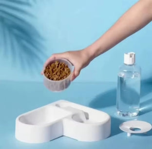 Automatic Drinking Love Pet Bowl Moisture-proof Cat Bowl Dog Basin Dual-use Multi-functional Drinking And Feeding