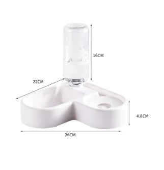 Automatic Drinking Love Pet Bowl Moisture-proof Cat Bowl Dog Basin Dual-use Multi-functional Drinking And Feeding